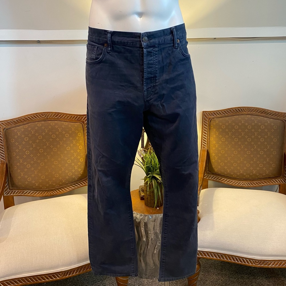 Tom Ford Mens Straight Leg Slim Fit Navy Blue Jeans Trousers, Size 40x29